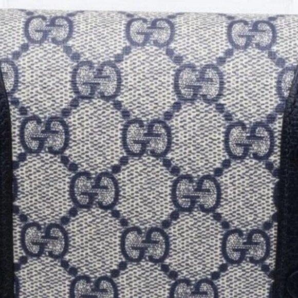 Gucci GG Supreme Horsebit Pochette Shoulder Bag - Navy blue/Beige - Picture 7 of 16